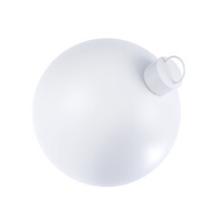 3d rendering Christmas mockup ball icon. Realistic white sphere with clipping path. Holiday toy for fir tree. Holiday Illustration