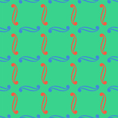 Fototapeta na wymiar Abstract square with wavy line seamless pattern