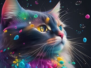Bacterial colourful cat