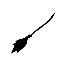 witch broom silhouette icon