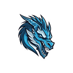 Furious dragon head mascot esports logo design