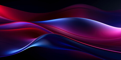 Obraz premium Abstract background with purple and blue wavy motion, color waves background on black. 