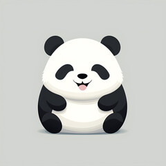 Minimalist panda illustration. Cartoon style design with character isolated on a plain background.