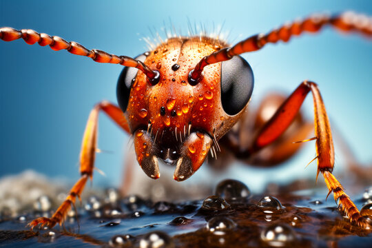Ai generated image of ant with macro view