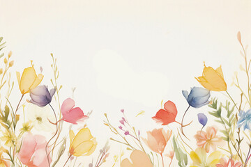 Abstract decorative background illustration with gentlle flowers.