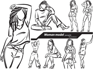 woman model people illustration modeling vector male profession career