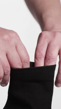 Demonstration of the structure of black socks
