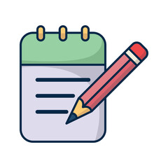 Book and pencil icon vector on trendy design