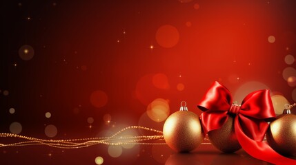 Red and gold Chrsitmas poster template.