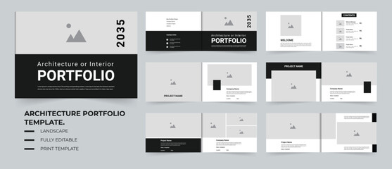 Landscape portfolio layout Architecture portfolio layout interior portfolio template