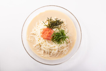 豆乳　明太子　冷やしそうめん