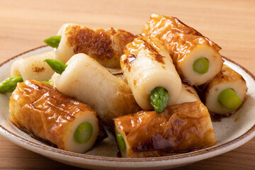 アスパラちくわ炒め