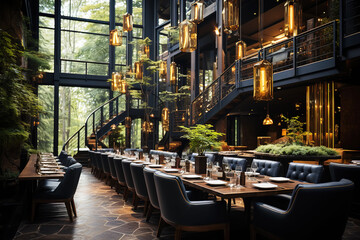 European-style luxury western restaurant scene