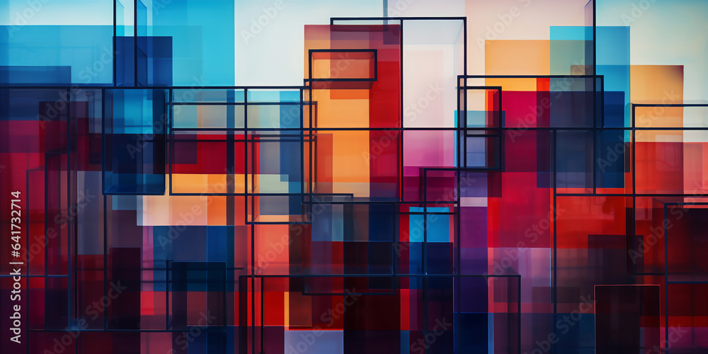 Poster abstract geometric architecture.