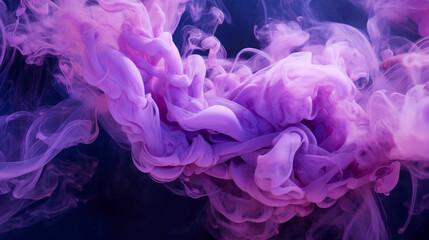 Fototapeta premium Purple smoke on black background, purple smoke bomb on dark background.