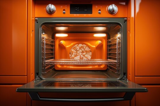 Inside the oven with light stock image. Image of electrical - 147837919