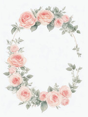 Rose Flower Frame Border Vector