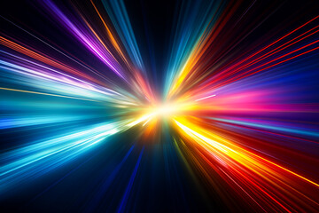 ai generated image of light trail with spectrum color