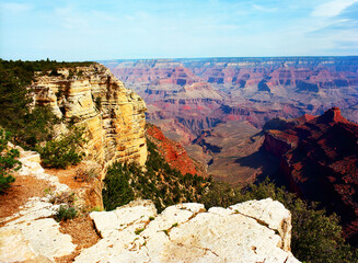 Blue Sky Day At The Grand Canyon Arizona on film