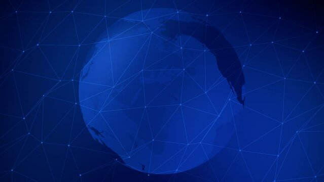 Rotating globe a visual symphony of connected lines and abstract connections. Global news network the rotating world as a platform for worldwide news and broadcast graphics