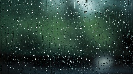 Obraz premium Rain drops on window made with Ai generative technology