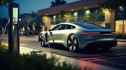 Fototapeta premium Electric car charging.