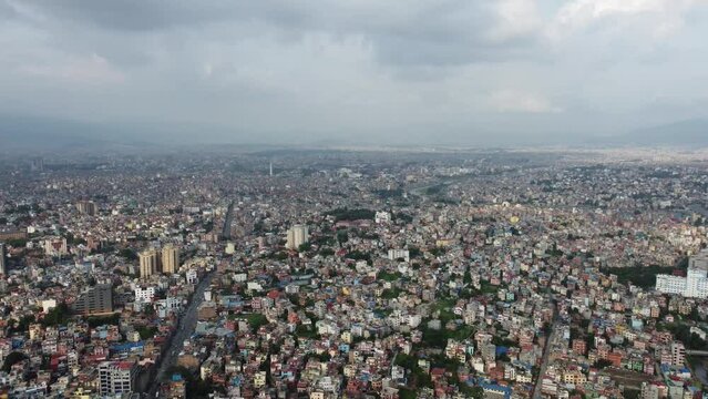 Kathmandu city. Kathmandu city in Nepal. Kathmandu is a beautiful city. Areal view of Kathmandu city. It is a beautiful view. This footage was captured on 28th July 2023.
