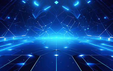 Obraz premium Abstract lines and dots connect the background. Digital data connectivity technology and big data concepts