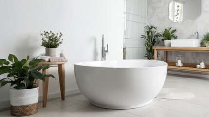 Fototapeta na wymiar Luxurious interior of a bathroom, Bathtubs and vanities, Property Interiors.