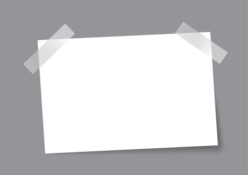 white paper message template with sticky tape