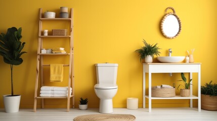 Fototapeta na wymiar Ceramic toilet bowl in the bathroom.