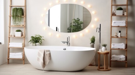 Fototapeta na wymiar Spacious modern bathroom, Bathroom interior and bathtubs at house.