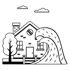 Power of Nature Vector Icon Design, Natural disaster Symbol, Environmental Conservation Sign, Act of God Stock Illustration, Tsunami or storms Concept