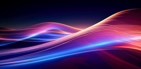 Fototapeta premium Abstract Purple and blue light trails background.