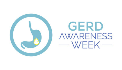 GERD awareness week (Gastroesophageal reflux disease) observed each year during November. vector illustration. banner, Holiday, poster, card and background design.