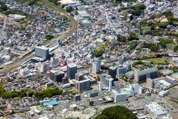 千葉県成田市の中心部を空撮