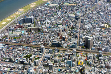 総武線平井駅北口付近を空撮