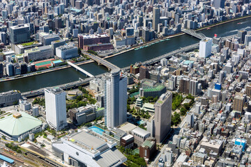 東京都墨田区横綱付近を空撮
