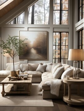 Close up details of luxurious couch in perfect fabulous living room. Residential home with sleek designer living room © aboutmomentsimages