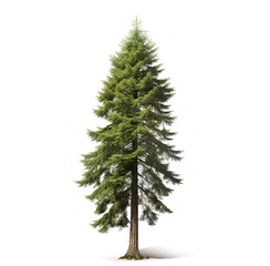Image of douglas fir tree on white background. Nature. Illustration, Generative AI.