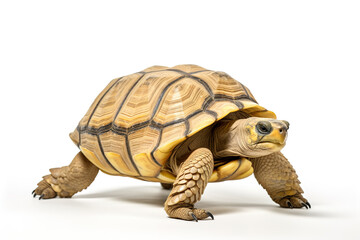 Obraz premium Image of tortoise on white background. Wildlife Animals. Illustration, Generative AI.