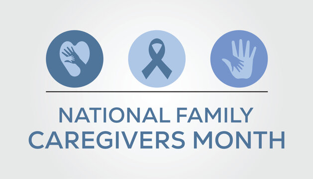  National Family caregivers month observed each year during November. vector illustration. banner, Holiday, poster, card and background design.
