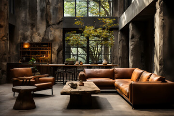 Rustic Coffee Shop Interior Design for Coffee Lovers, Generative Ai