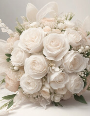 Obraz premium bouquet of roses. Bridal Bouquet. Generative AI