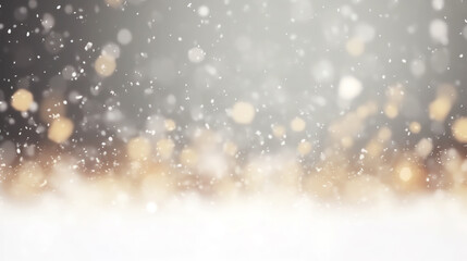 Fototapeta na wymiar Abstract snow falling on blurred winter landscape background, for design and template
