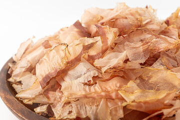 Bonito Flakes on white background