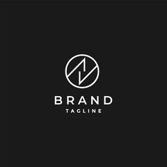 Obraz premium Tick Shape N Letter Logo Design. Two Checks In A Circle Form An N Letter Logo Design.