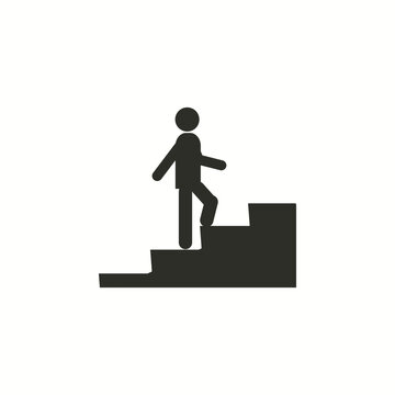 Man on Stairs going up symbol Vector
