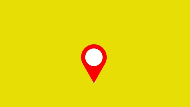 GPS Location Pointer animation green screen. GPS Map navigator mark geolocation and direction path route Place position marker travel distance, Address location pointer. Map pin location GPS Tracking.