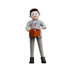 3d illustration male asking a question